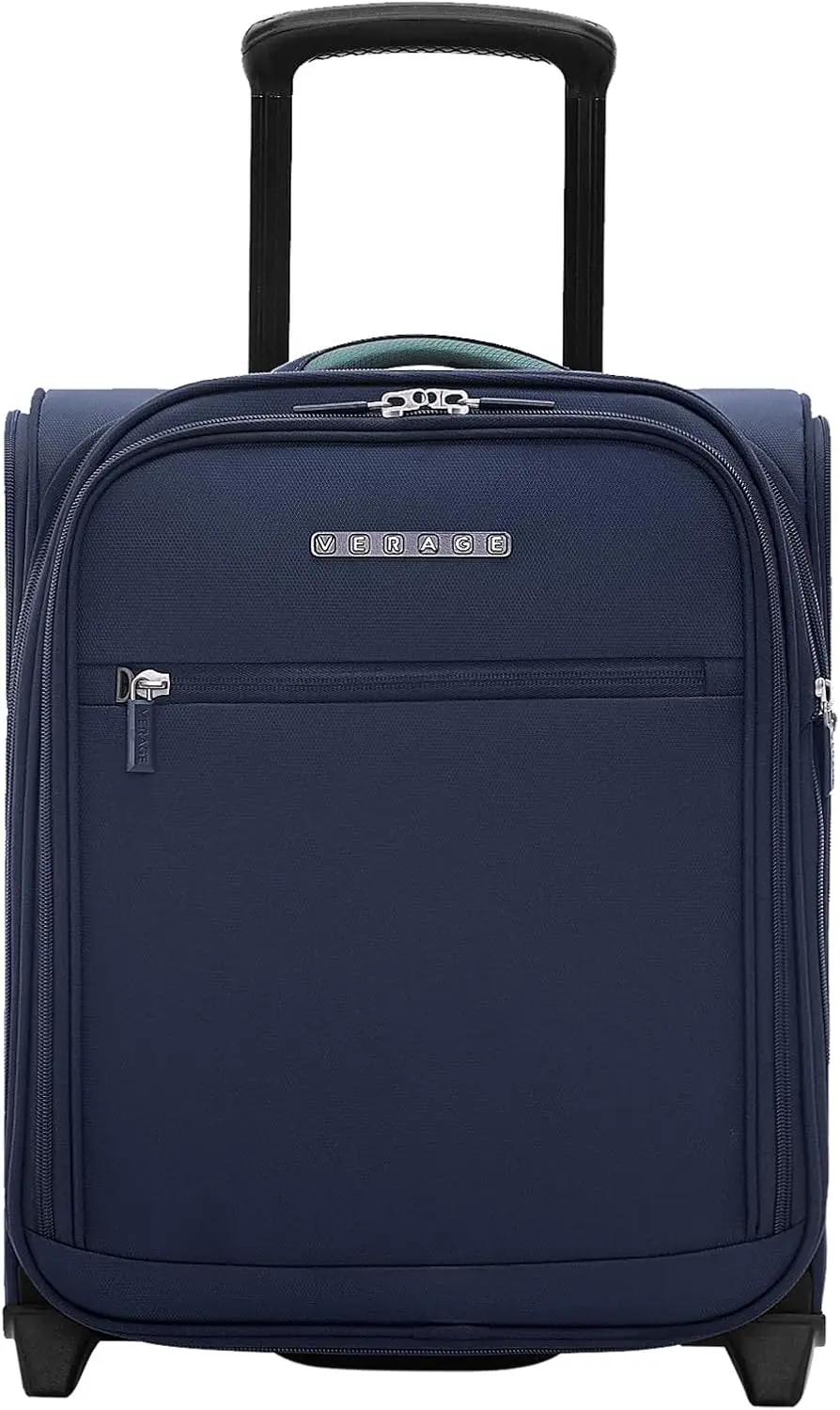 Verage-Petite Valise Spinner à Roulettes, 16 Pouces, Sous Siège, Bagage à Main avec Roues, Softside, Marine, Sac de Voyage pour Ordinateur Portable