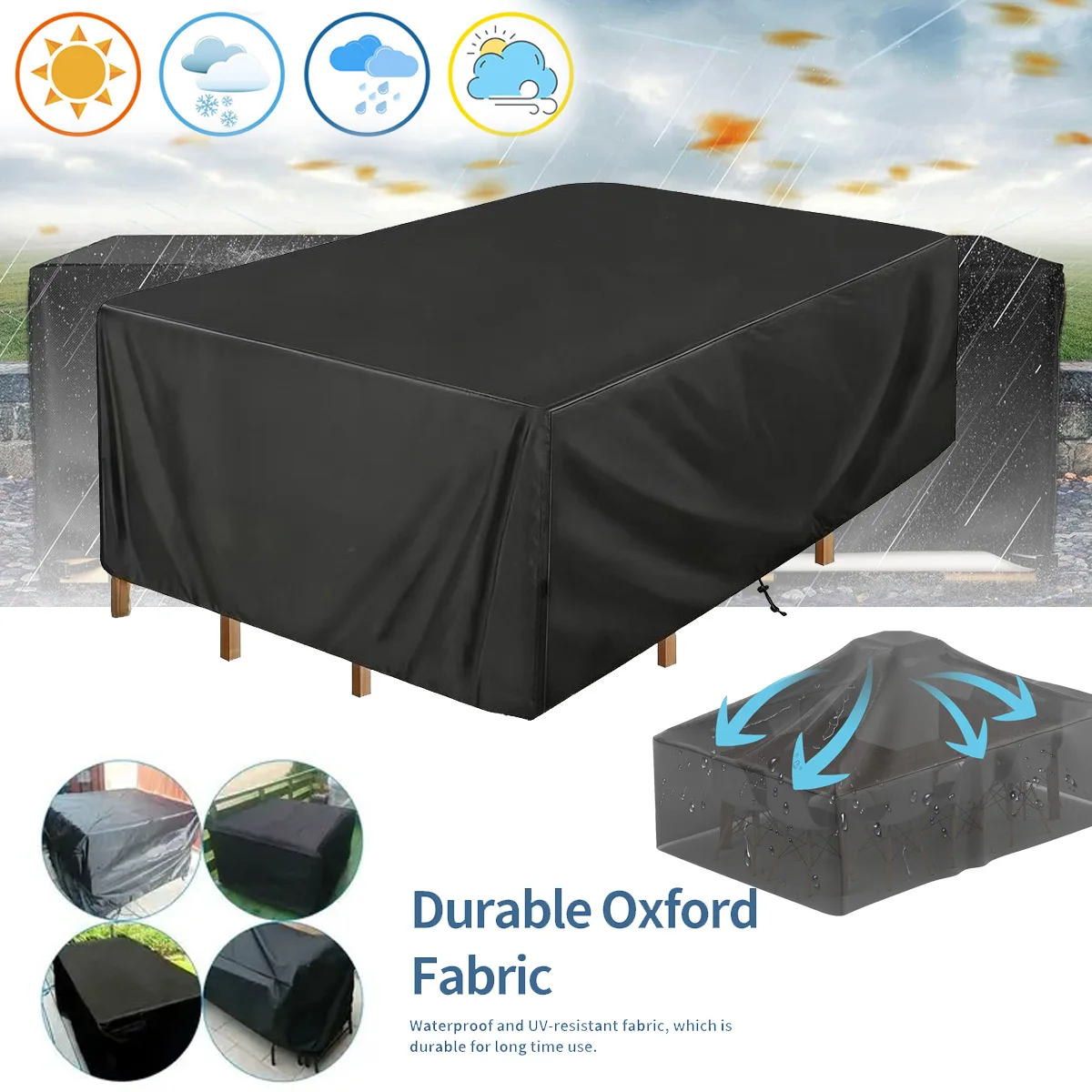 Commonly Used Sizes Waterproof Outdoor Courtyard Garden Furniture CoverRain and Snow Chair Cover Sofa Table and Chair Dust Cover