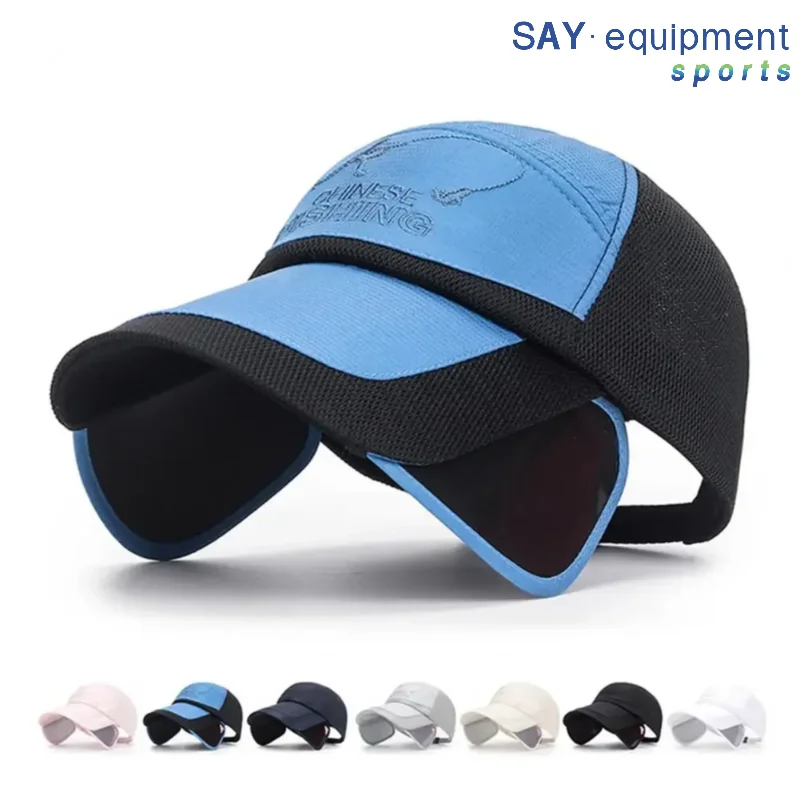 

Летняя бейсболка для рыбалки на открытом воздухе, солнцезащитная бейсболка, мужская шляпа с удлиненными полями для рыбалки, летняя шляпа с полями на шнурке для женщин