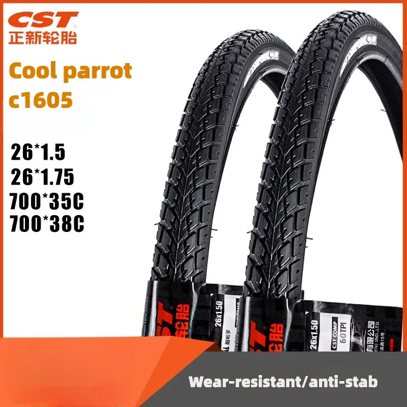 CST Zhengxin C1605 Cool Paro stab-proof, wear-resistant 26x1.5 outer tire 700X35C/38C mountain touring bicycle tire