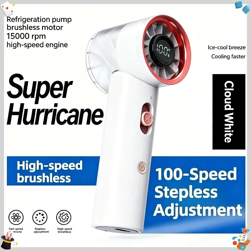 

New Handheld Fan USB Charging Portable Mini Fan Brushless Motor Super Strong Wind Cooling Fan Outdoor Travel Pocket Fan