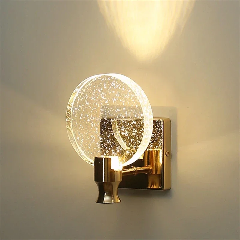 

Led Crystal Wall Lamp Modern Bedroom Glass Lights Living Room Indoor Home Decor Mirror Headlight Makeup Fixtures Luminaire