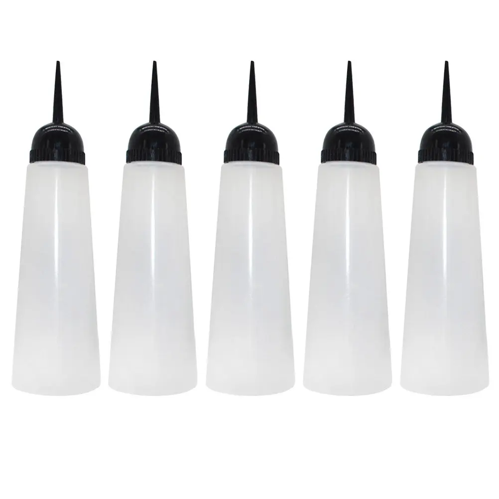 

5Pcs 260Ml Hair Dye Bottles Refillable Oblique Nozzle Salon Hair Coloring Container for Liquid Subpackaging Shampoo Conditioner
