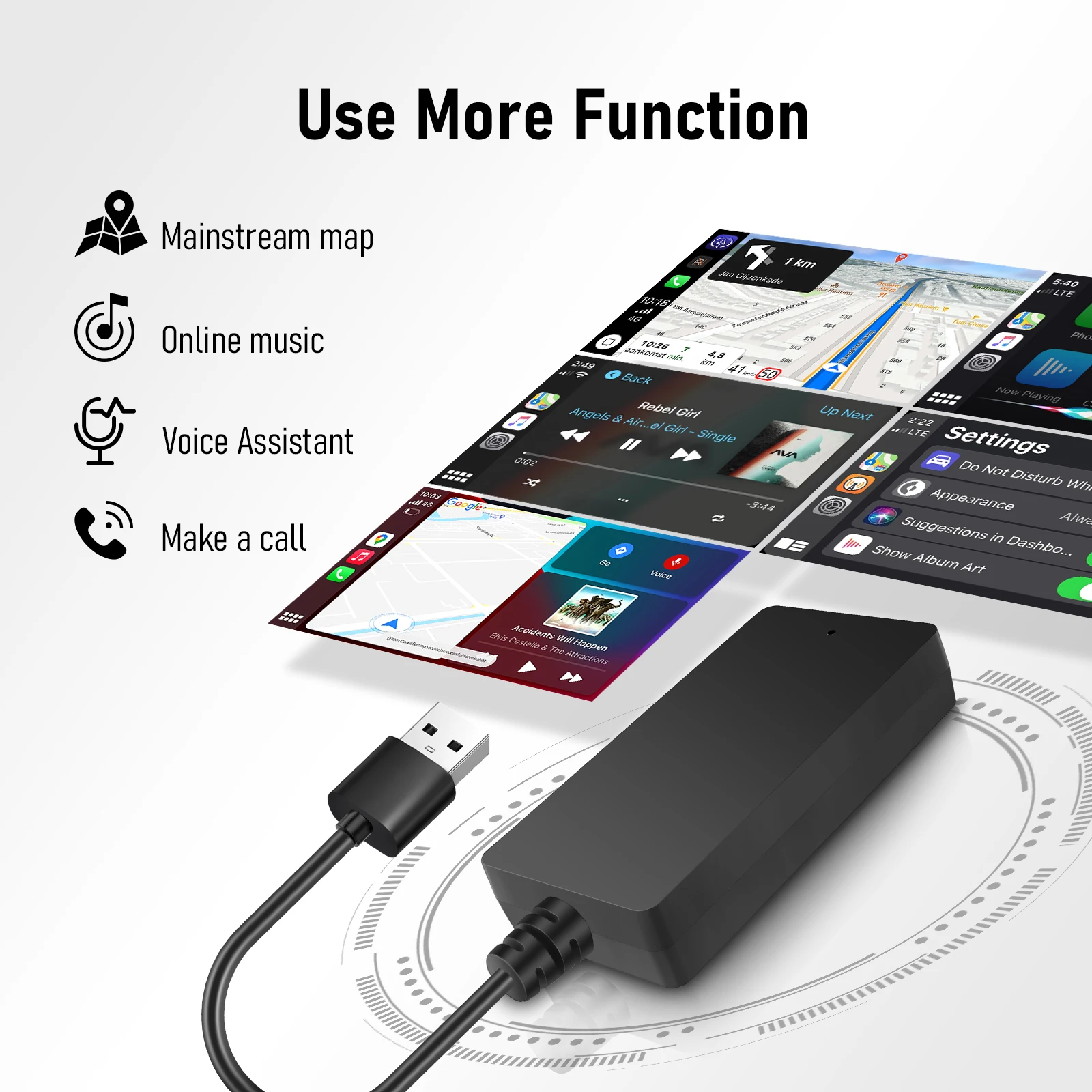 2in1 wireless CarPlay & Android auto, Carbitlink Easylink easyconnection to Wireless CarPlay android auto adapter, Plug and play