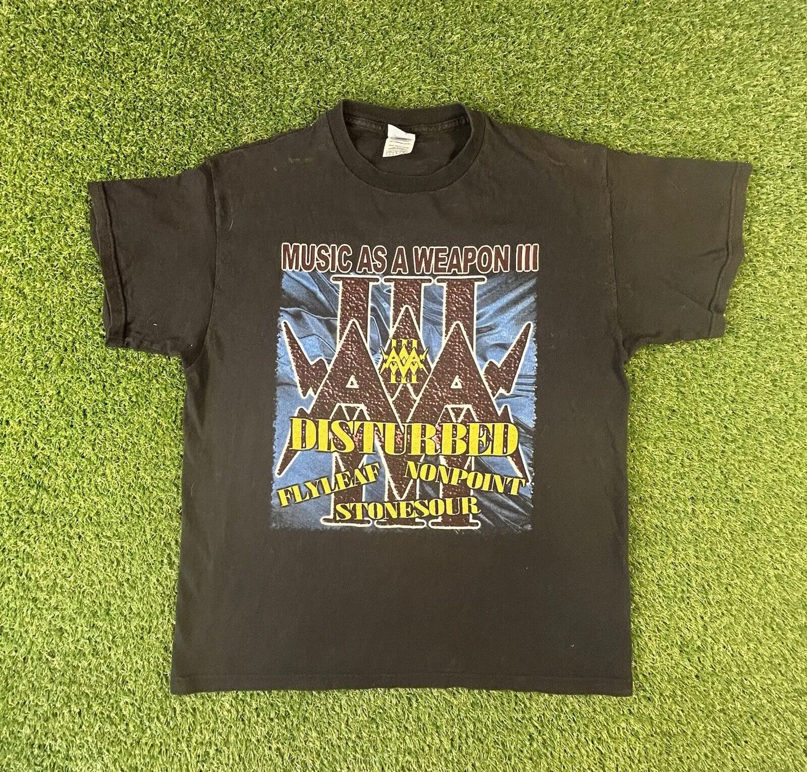 Disturbed Music As A Weapon 2006 Band Tour T Shirt Y2K 2000S Rock Roll Men Large