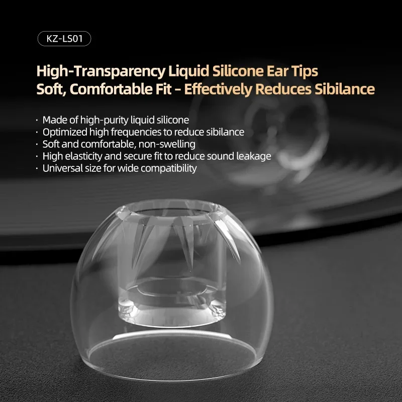 KZ LS01 High-Transparency Liquid Silicone EarTips For KZ mos