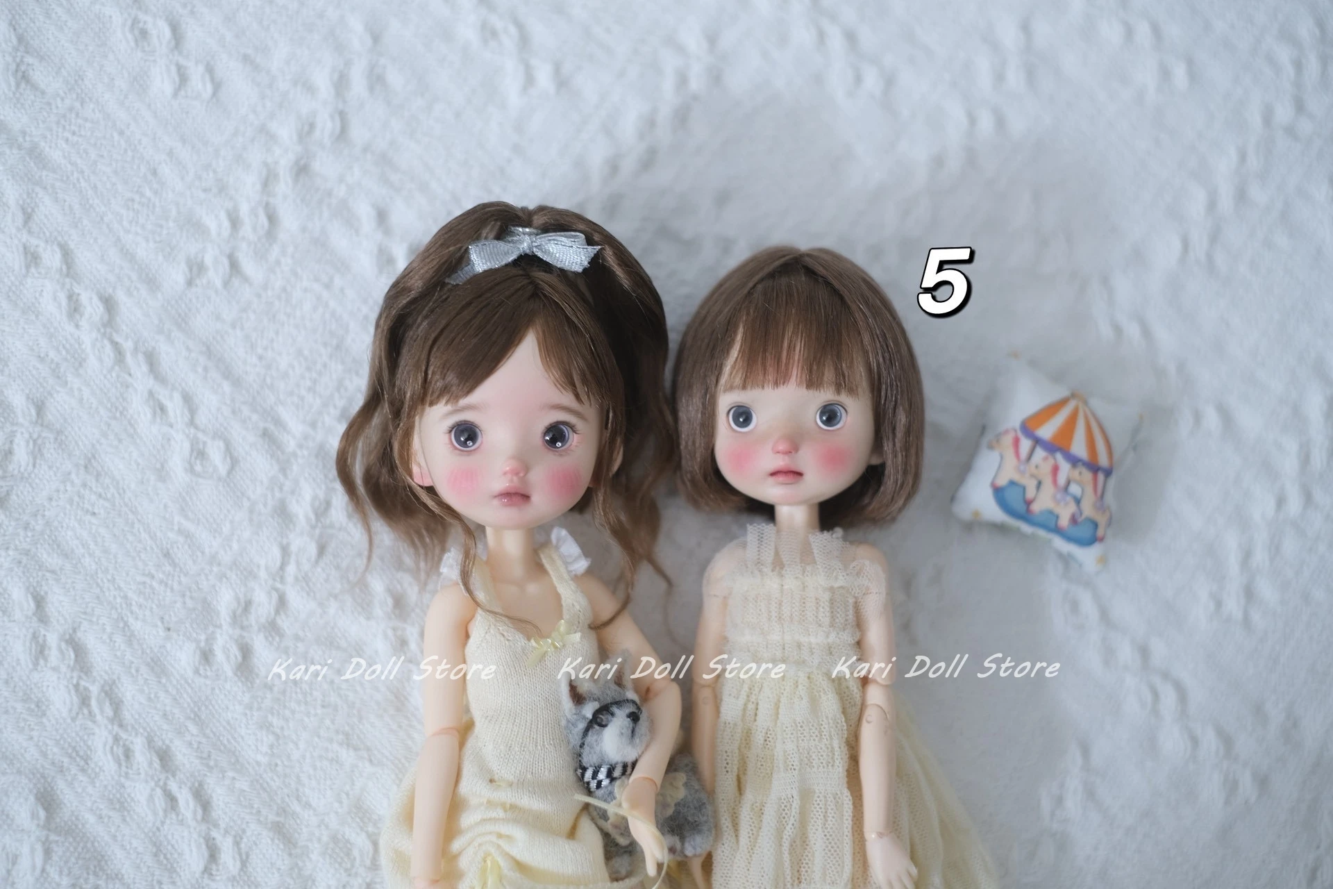 

Kari Doll Natural mohair hair wigs for Landazz Landoudou Doll 16cm head circumference