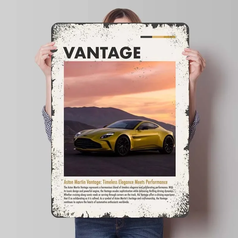 Aston Martin Vantage Metal Sign Cars Poster Bathroom Decoration Living Room Retro Tinplate Signs for Garage Wall Art Decoration