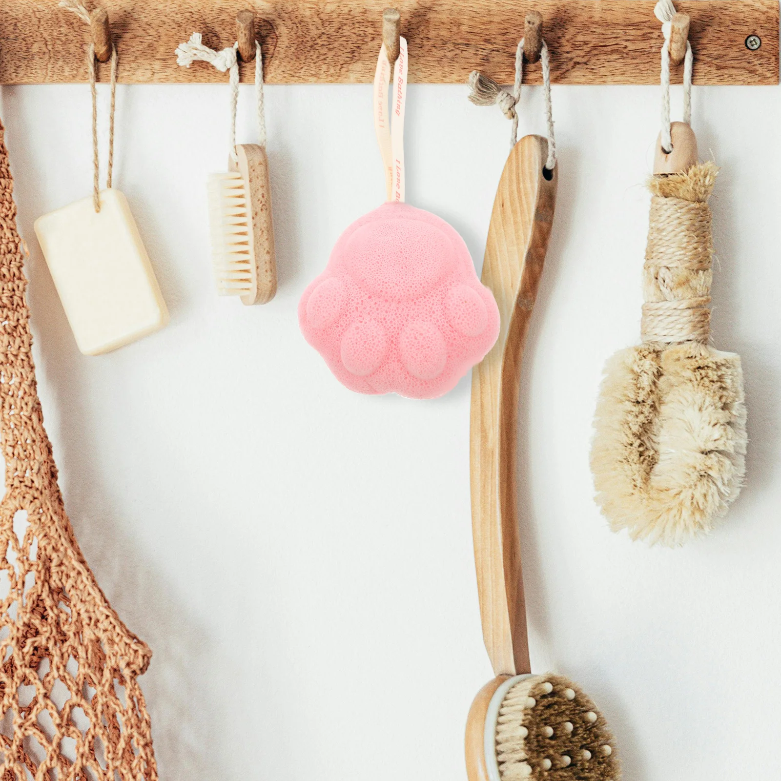 

2pcs Loofah On A Stick Bath Sponge Back Scrubber Ergonomic Shower Brush For Body Washing Massaging Bathing Accessories