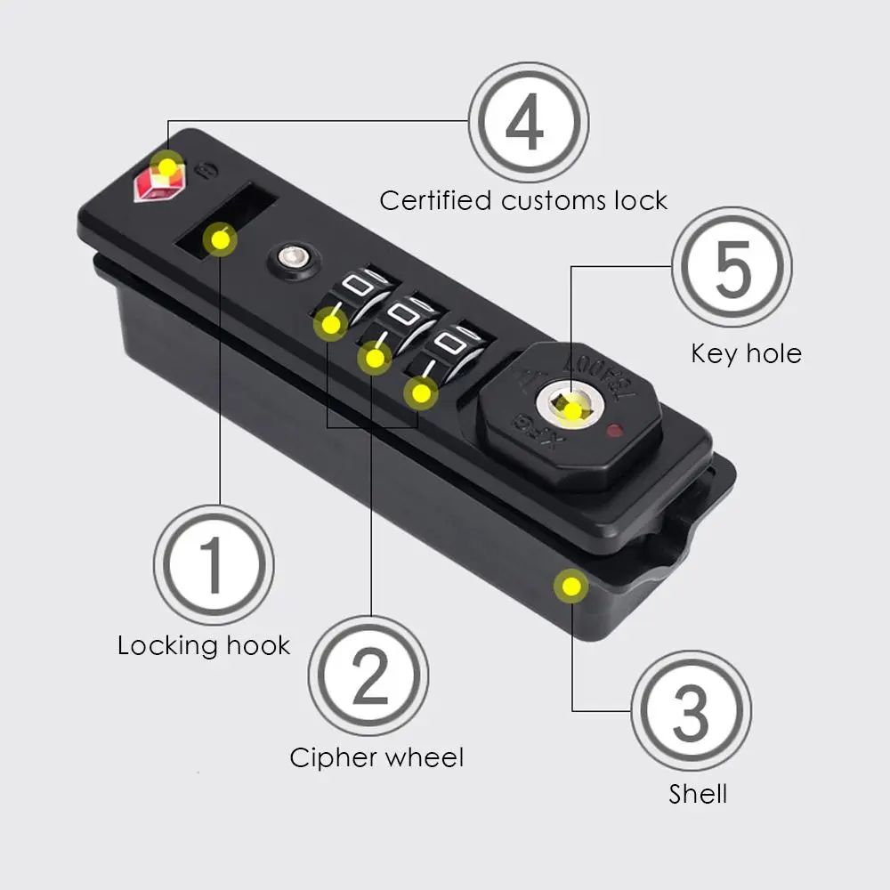 TSA Customs Password Lock Multi-purpose 3-digit Combination Lock  For Travel Luggage Suitcase Anti-Theft Code Padlock