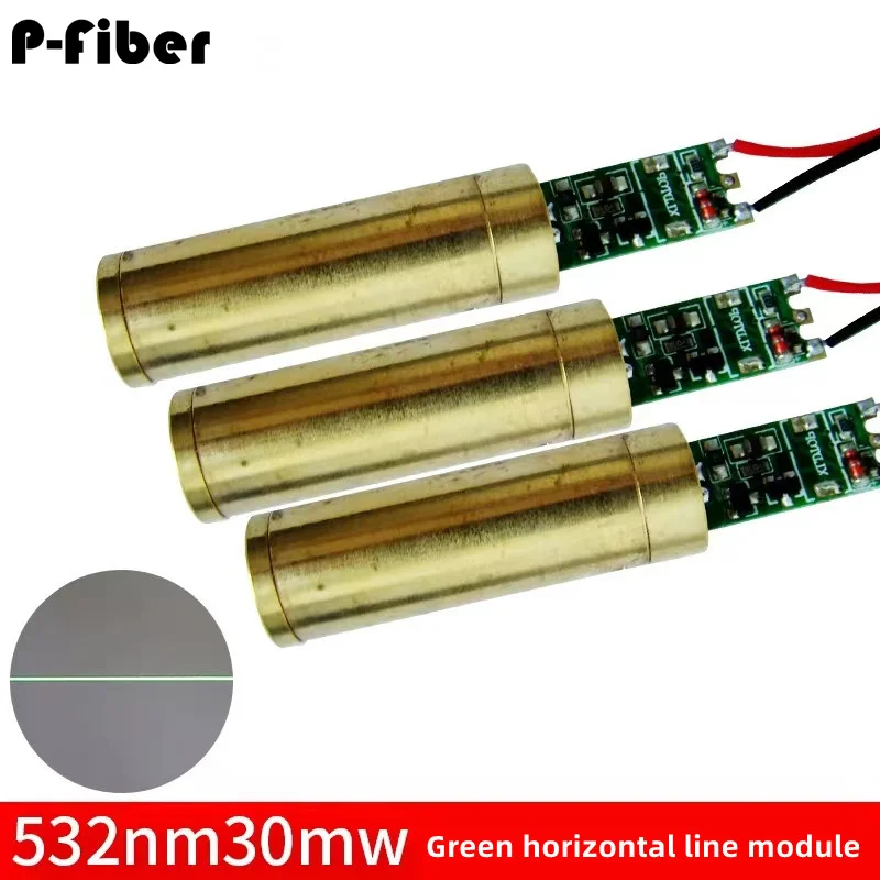 

Зеленая горизонтальная линия лазерной головки, лазерная головка, яркий горизонтальный чертеж, 532 нм, 30 мВт
