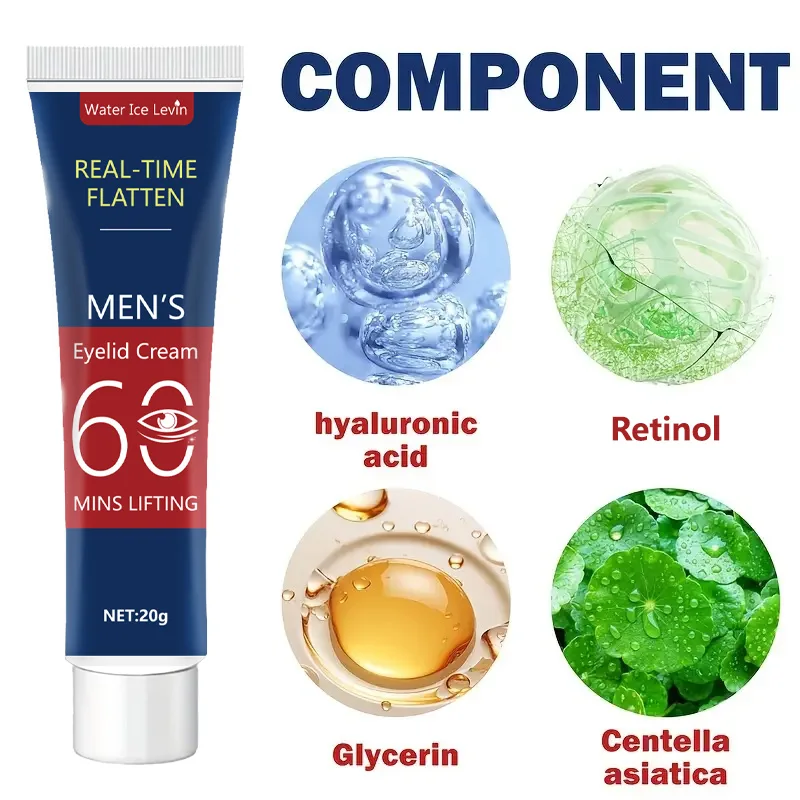 Verstevigende oogcrème voor heren -20G, verstevigend en verhelderend, hypoallergeen hydraterend en vergrendelend geschikt voor huidtypes, langdurige verstevigende verzorging voor de ogen
