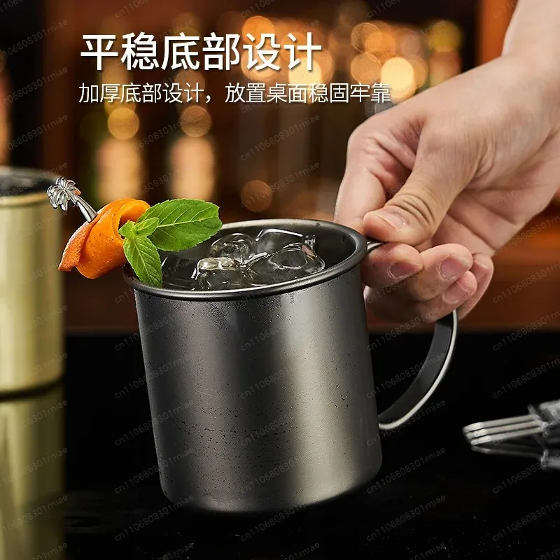 Imagen 5: Copa Moscow Mule de acero inoxidable martillado y chapado en cobre para cócteles