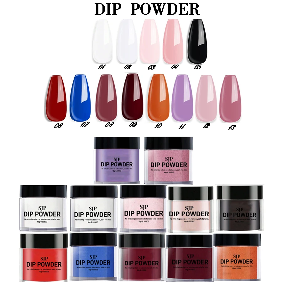 Color Dip Powder, 10 G Nail Dip Powder for French Manicure, Suitable for Home Nail Salon DIY, Long Lasting, No Curing Manicure