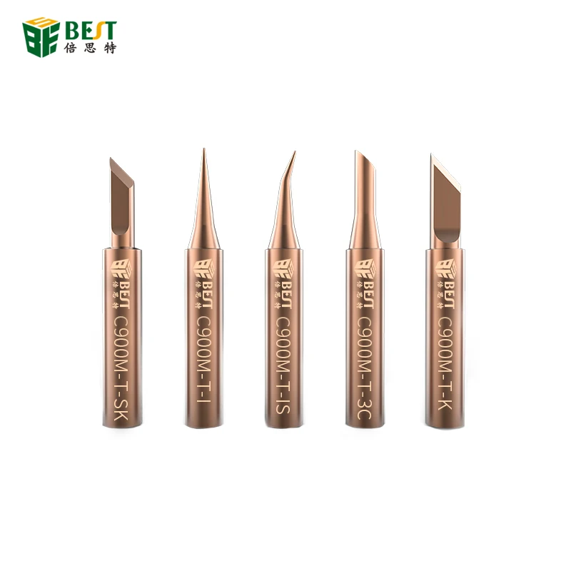 

5Pcs Soldering Iron Tips Welding Nozzle Oxygen-free Copper Lead-free Solder Non-stick Tin Tip DIY Tools Set for Horns Plastic