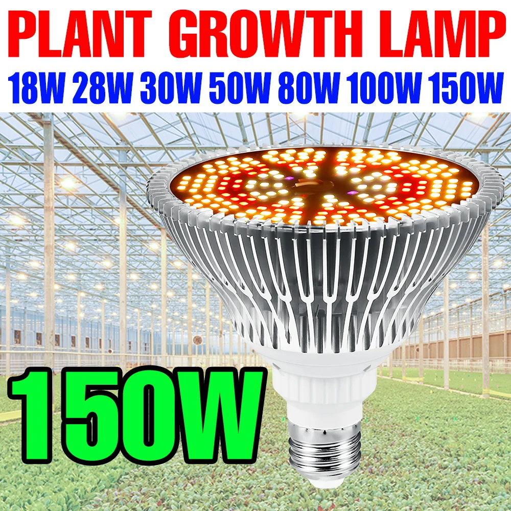 150 واط LED E27 نمو النبات ضوء لمبة التيار المتناوب 220 فولت E14 الطيف الكامل داخلي زهرة بوعاء زراعة الخضروات مصباح 110 فولت ملء الإضاءة