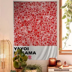 Yayoi Kusama Art Printed Large Wall Tapestry Indian Buddha Wall Decoration Witchcraft Bohemian Hippie Decor Blanket