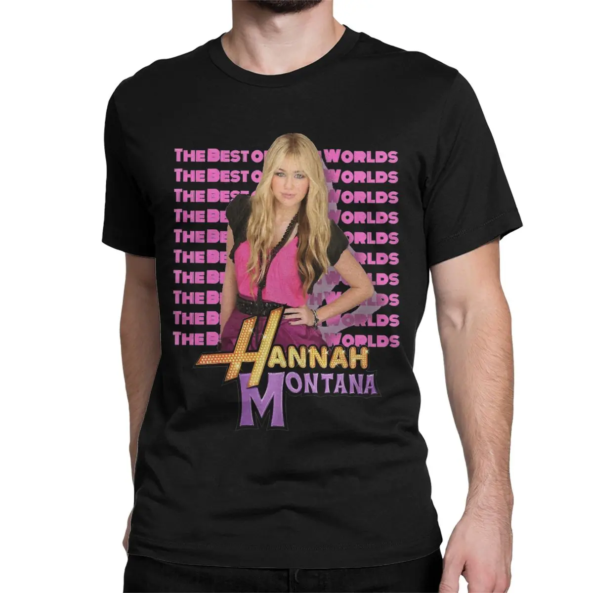 Hannah Montana Miley Cyrus T-Shirt for Men Women Novelty 100% Cotton Tees Crew Neck Short Sleeve T Shirts Birthday Gift Clothes