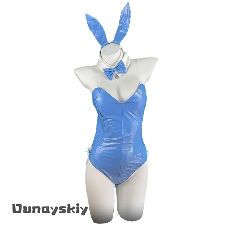 {Dream ZS} أزياء الهالوين متعددة الألوان المثيرة على شكل أرنب لطيف، مجموعة أزياء نسائية على شكل أرنب من الجلد، أزياء شخصية أرنب كاواي #5