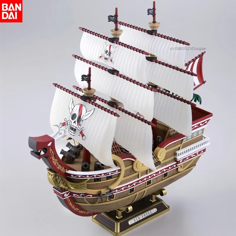 BANDAI One Piece Assembly Model Great Ship 04 Rufus Shanks Red Power Pirate Ship Genuine Red Force Assembly Model Ornament Gifts