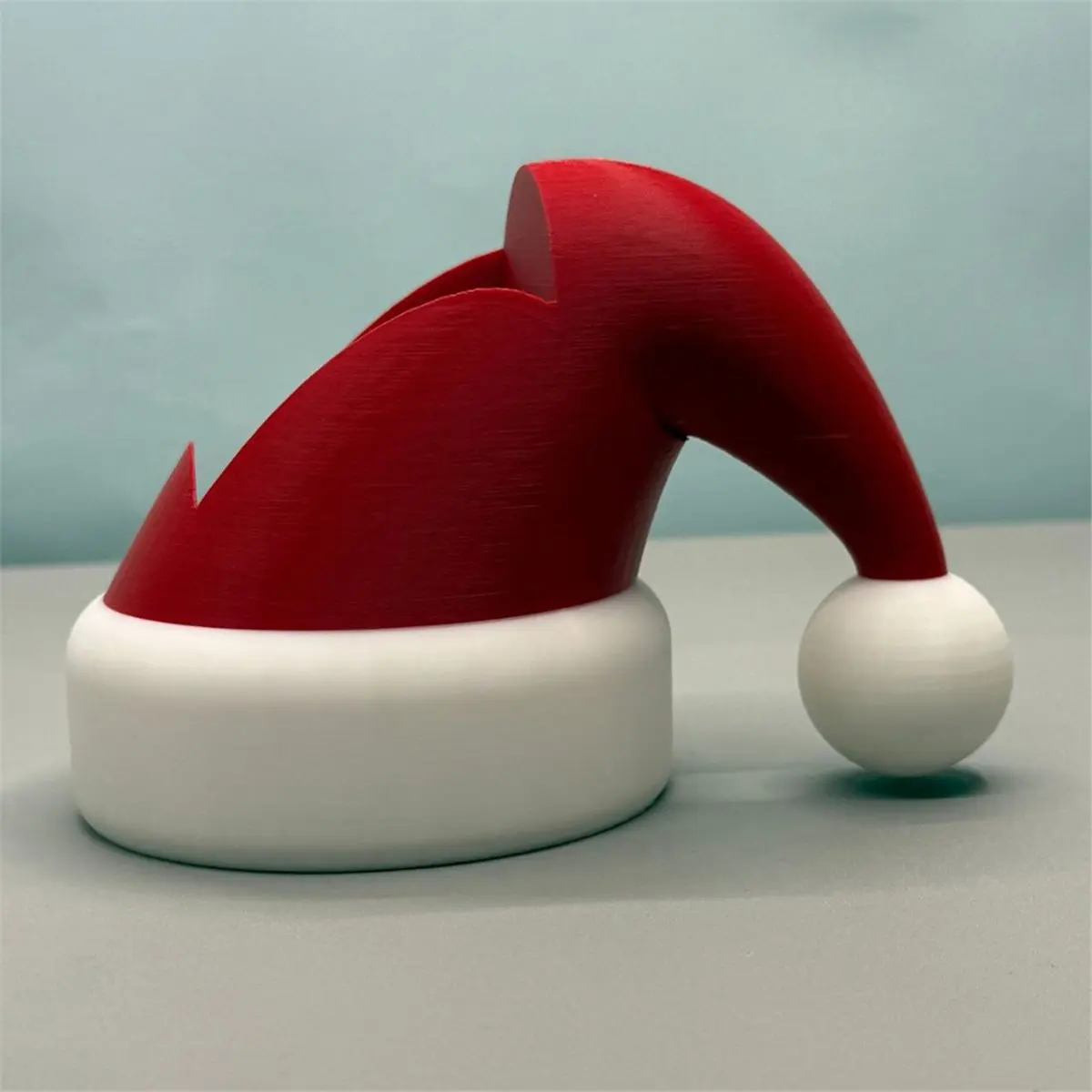 Santa Hat Soap Dispenser Holder , 3D Printed PLA, Red and White Christmas Bathroom Decor