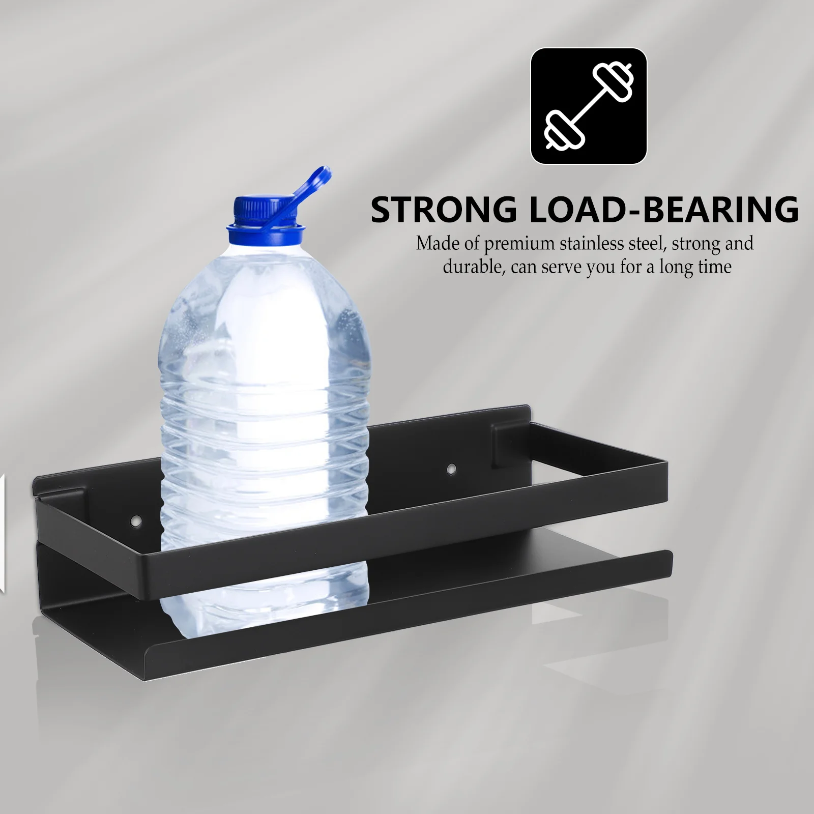 

1pc Stainless Steel Spice Rack Kitchen Storage Shelf Wall-Mounted Metal Organizer For Home Narrow Container Holder