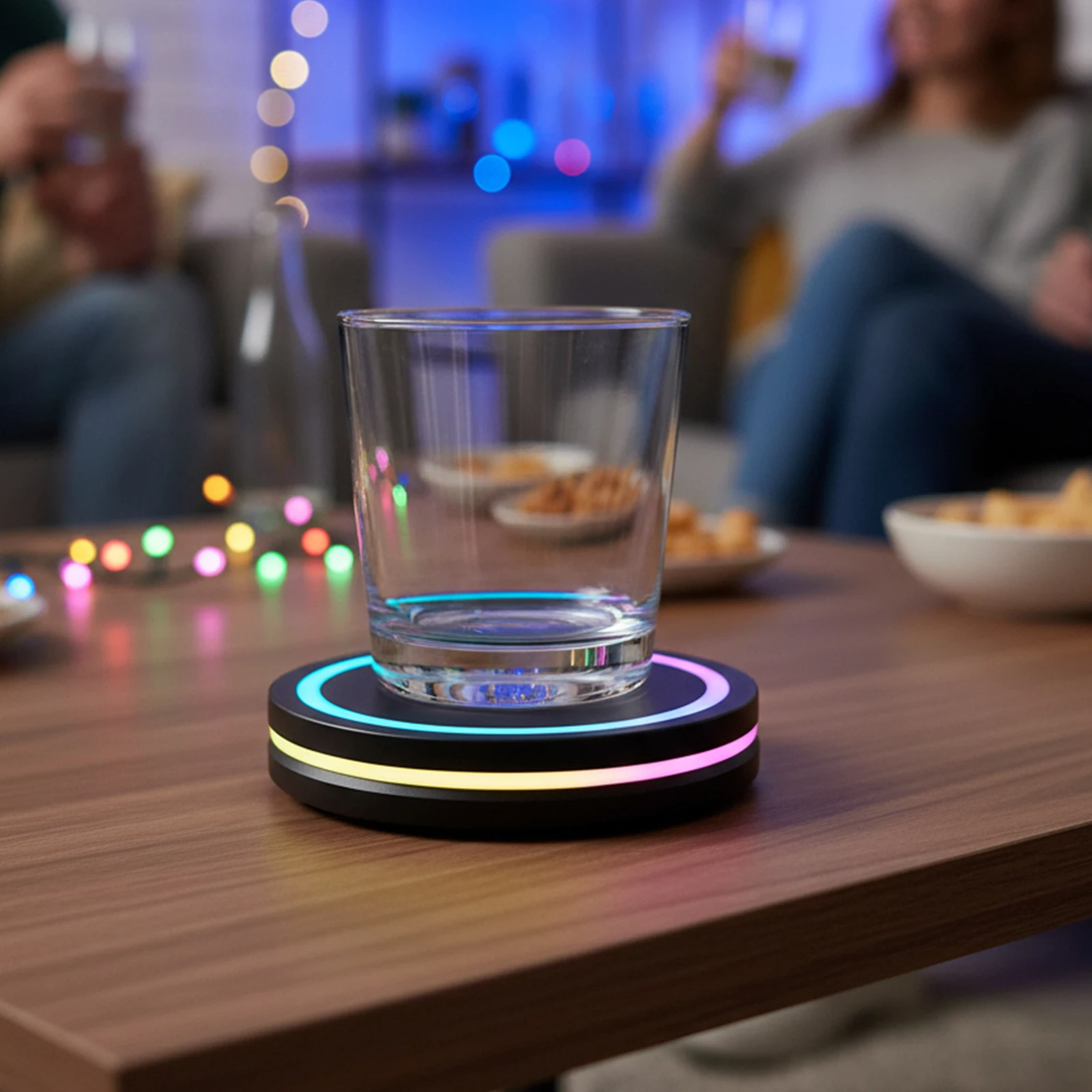 Smart Cocktail Coaster for Drinks Flash Cup Coaster with Built-in Smart Sensing Tech for Bar Table Decoration Accessories