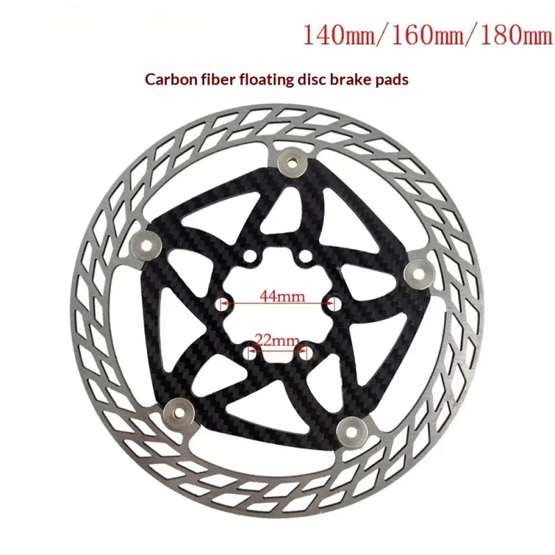 

Ultralight 75g Carbon Fiber Bike Brake Rotor, 6-Bolt Floating Disc for MTB & Road Bikes, 140/160/180mm Sizes