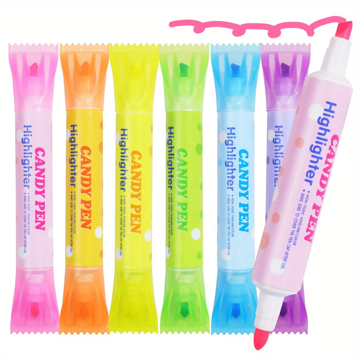 

6-piece colored markers/highlighters, suitable for parties, birthdays, drawing posters, diaries, greeting cards,