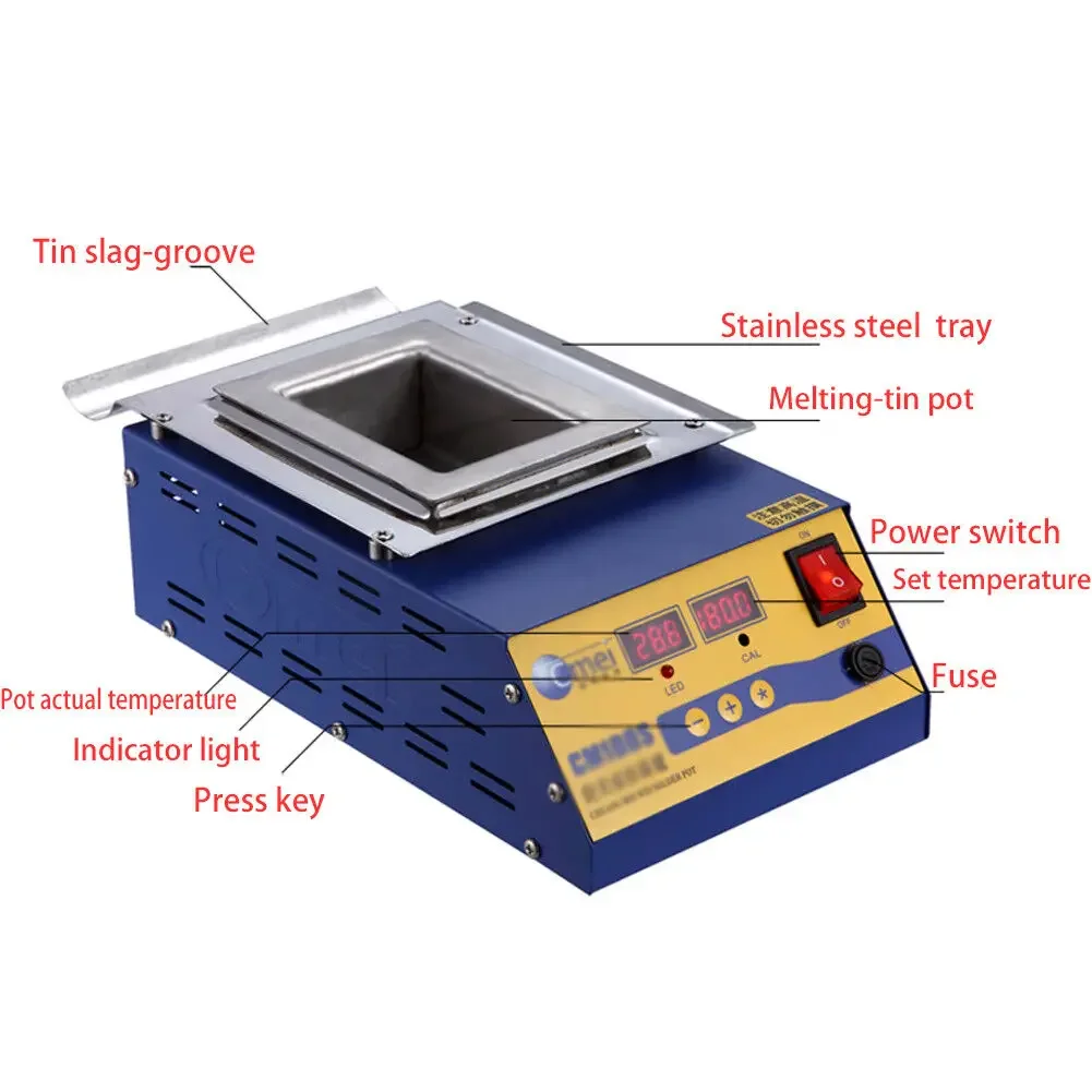 Digital Preheating Soldering Pot / Preheat Station Square Tin Pot 900W CM-150s high quality