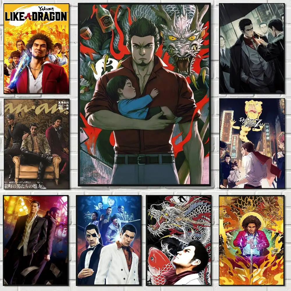 Game Like A Dragon Vintage Anime Poster Wall Art For Study Living Room Decor Unique Home Decoration Pictur