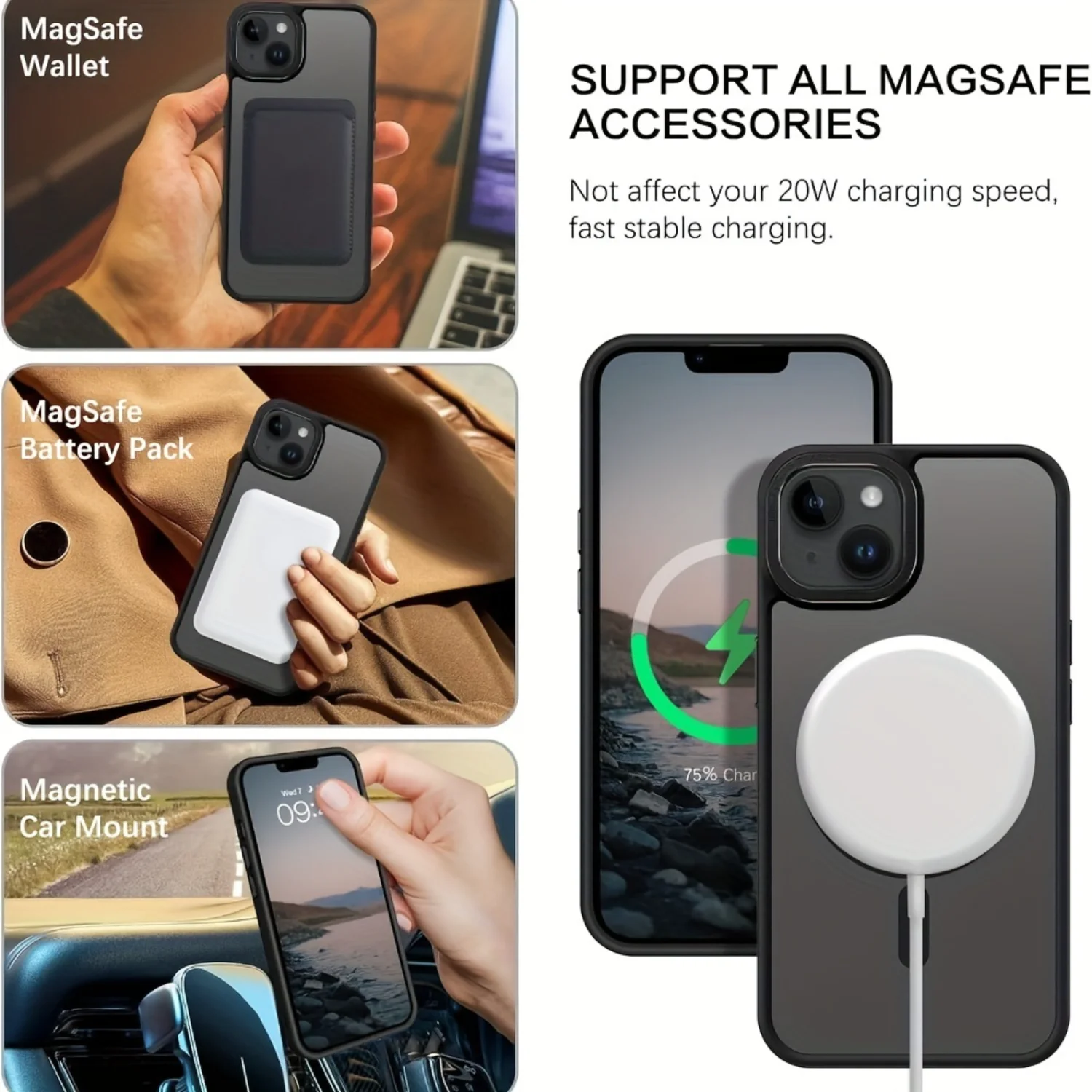 Compatible with  15 Plus Case, Translucent Matte Slim Shockproof  Phone case [Compatible with ] Women Men Girl Boy Protective Co image 6