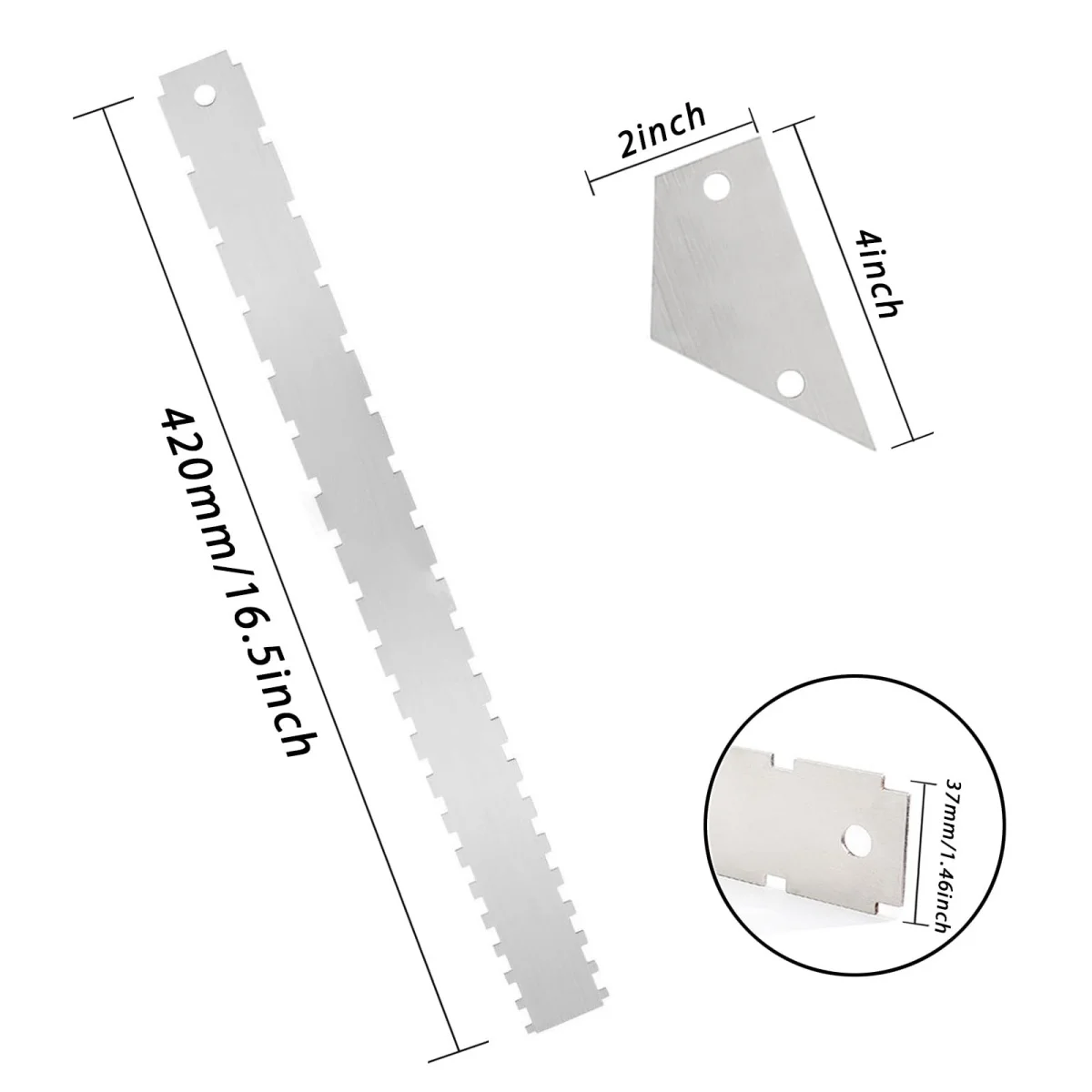 Miwayer Set of 3 Guitar Tools,Notched Straight Edge Luthier Tools w/String Action Ruler/for Guitar Neck and  Maintenance