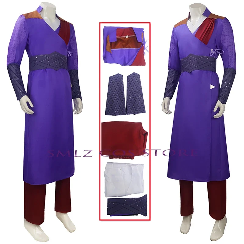 Anime Gale Cosplay Game Costume Gate 3 Purple Uniform Top Coat Pants Set Halloween Party Role Play Clothes for Men