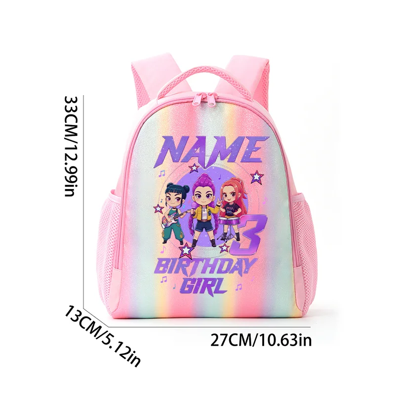 حقيبة ظهر K-Pop Demon Hunters بألوان قوس قزح حقيبة ظهر للطلاب KPop أنيمي النمر HUNTR/X رومي ميرا حقيبة مدرسية هدايا العيد