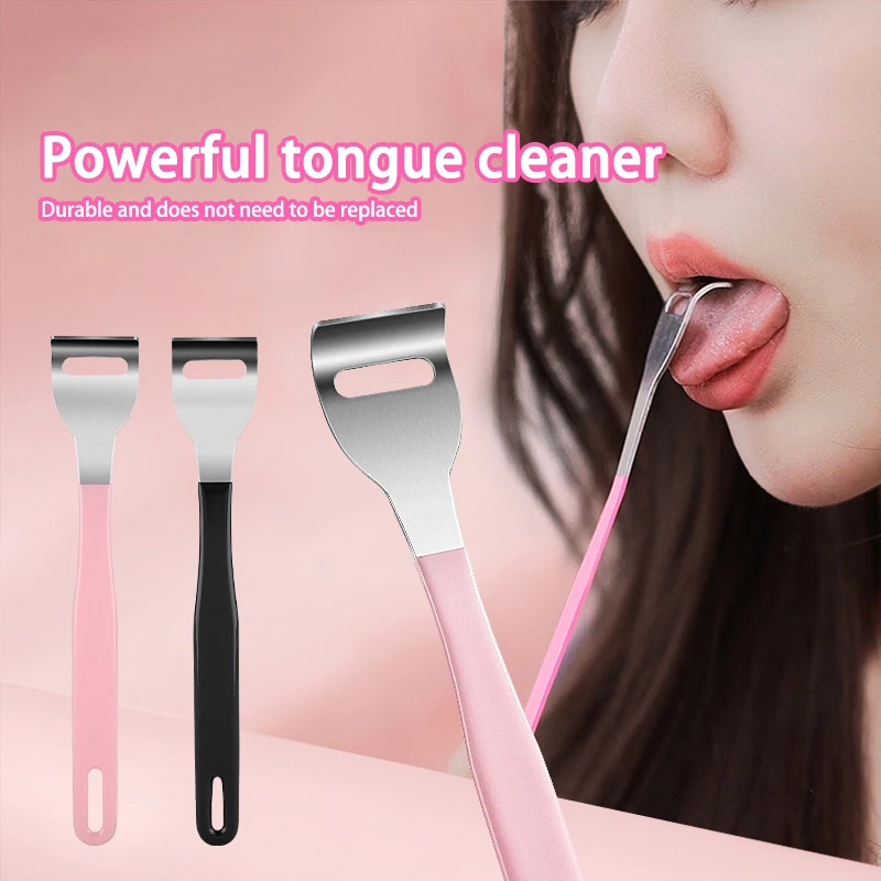 

Tongue Scraper Stainless Steel Oral Tongue Cleaner Brush Cleaning Coated Tongue Toothbrush Oral Hygiene Care Tools