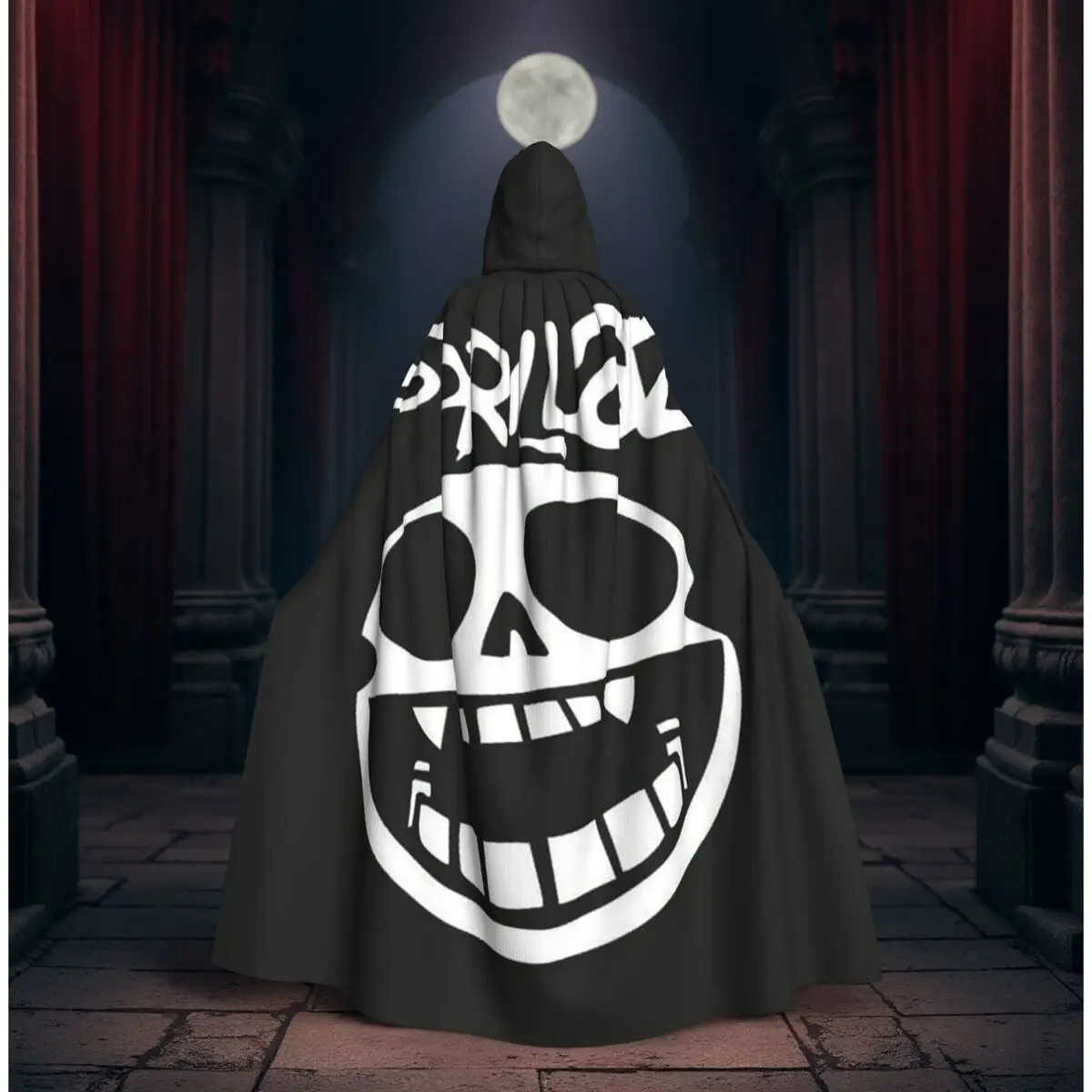 

Music Band Gorillaz Long Hooded Cloak Witch Medieval Costume Cosplay Cape HalloweenVampire Adult Unisex