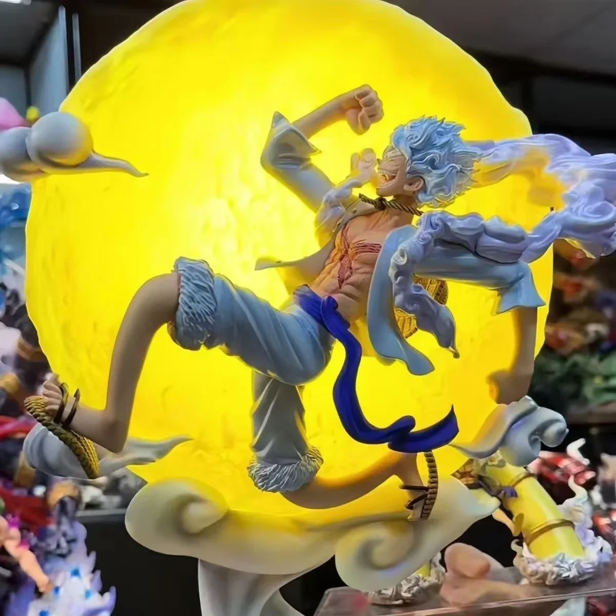 Figura de Anime de One Piece de 10.24 Pulgadas, Hada Lunar Nika Monkey D. Luffy Gear 5 con Luz Lunar, Figura de Acción, Estatua GK, Modelo Coleccionable