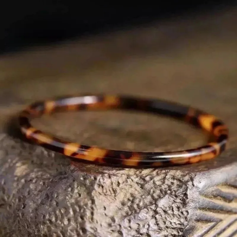 Tortoiseshell Red Flower Mountain Turtle Pattern Carved Bracelet, Women's and Men's Jewelry, Health-Promoting Couple's Craft