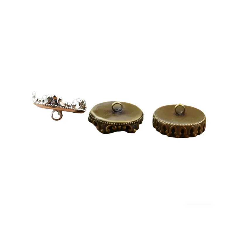 10 sztuk 15mm materiał mosiężny Cameo Charms Cabochon buton taca zawieszka rzemiosło element do wyrobu biżuterii — zdjęcie 2