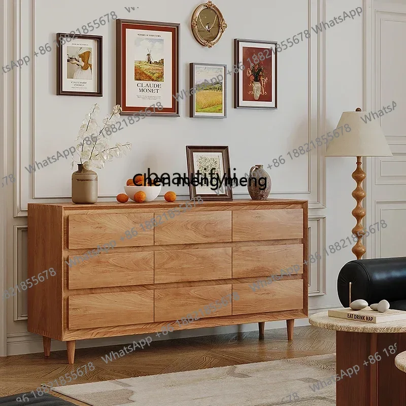 

Nordic solid wood storage nine chest cabinets living room side cabinets storage lockers log wind home