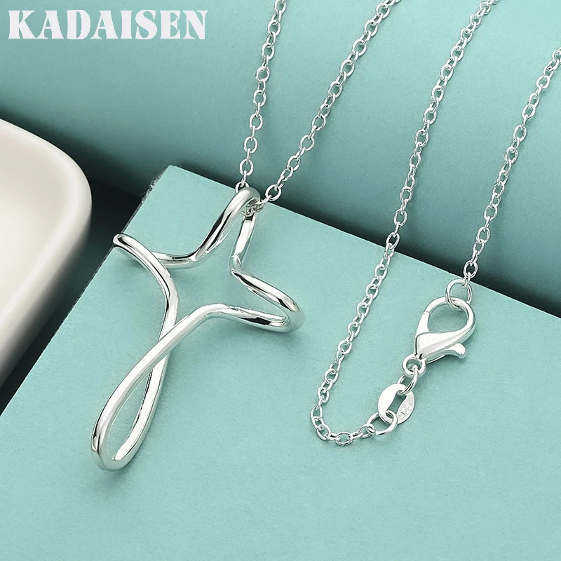 

Ожерелье с подвеской в виде креста из стерлингового серебра 925 пробы, цепочка-змейка 16-30 дюймов для женщин, модные ювелирные изделия для свадьбы и помолвки