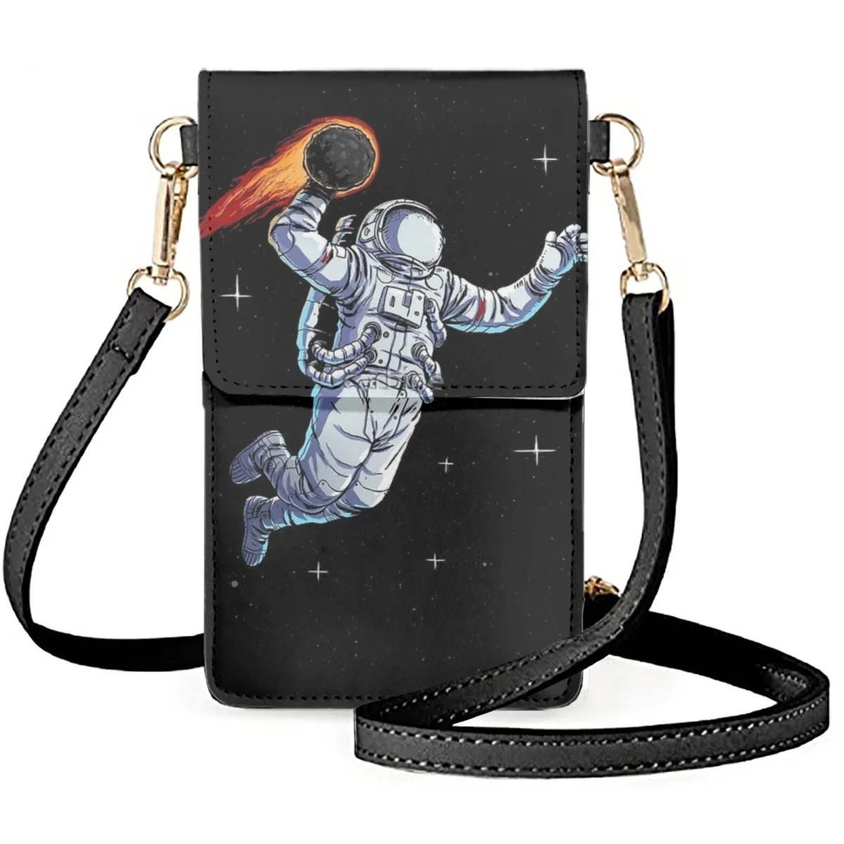 

FORUDESIGNS Space Astronaut Pattern Mobile Phones Bags Diagonally Women's Small Bag PU Material Wallet Make-Up Messengers