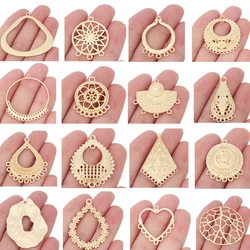 10 x Boho Gold Plated Flower Jewelry Connector Charms Pendants for DIY Tribal Earring Jewelry Making Findings Accessories Crafts
