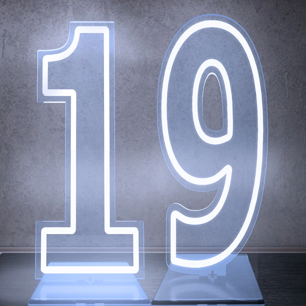 100 cm Groot Formaat Dual Digit Neon Sign Acryl Digitale Licht voor Sweet 10 16 18 21 Verjaardagsfeestje decoratie