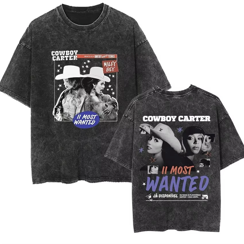 

Cowboy Carter Beyonce Tour 2025 винтажные потертые футболки для мужчин и женщин футболка в стиле Харадзюку в стиле хип-хоп летняя одежда хлопковые футболки Ins