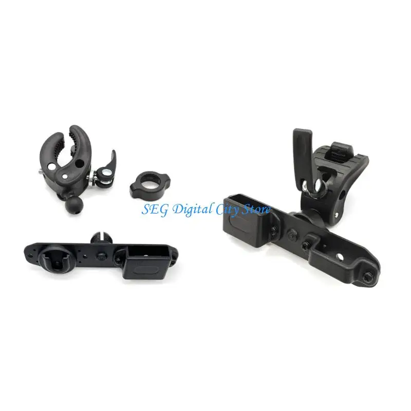 U75B Bike Radio Mount Clamp Holder with No-Drill Jointed Support for Motorcycle Travel and Round Tube Placement Daily
