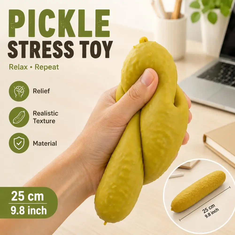 Cucumber Shape Kid Squeeze Toys Pickled Slow Rising Game Soft Cucumber Sensory Squeeze Gifts For Teen Student Kids Office Home