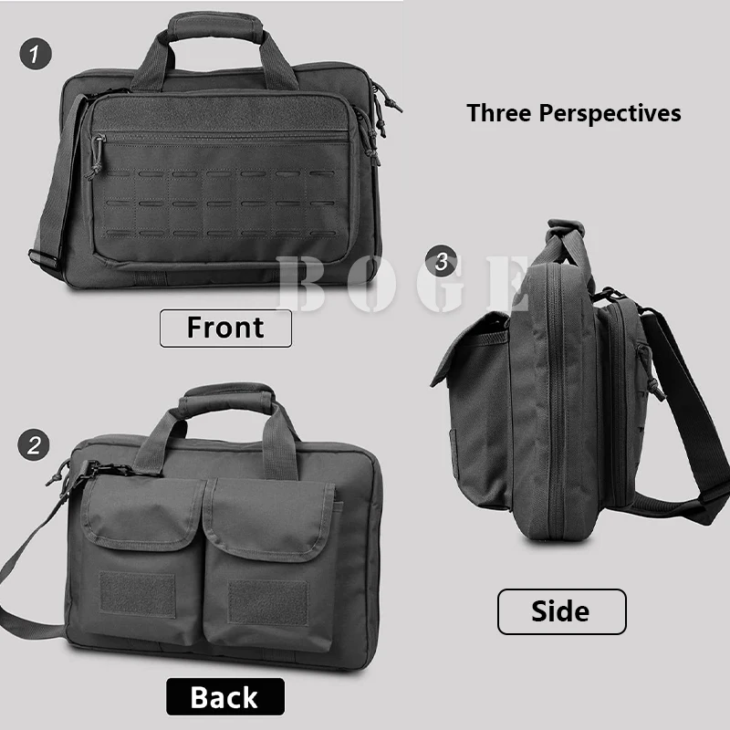 Tactical Range Bag Hunting Accessories Shooting Pistol Case Molle System Magazines Lockable Compartment Multiple Pockets Laptop