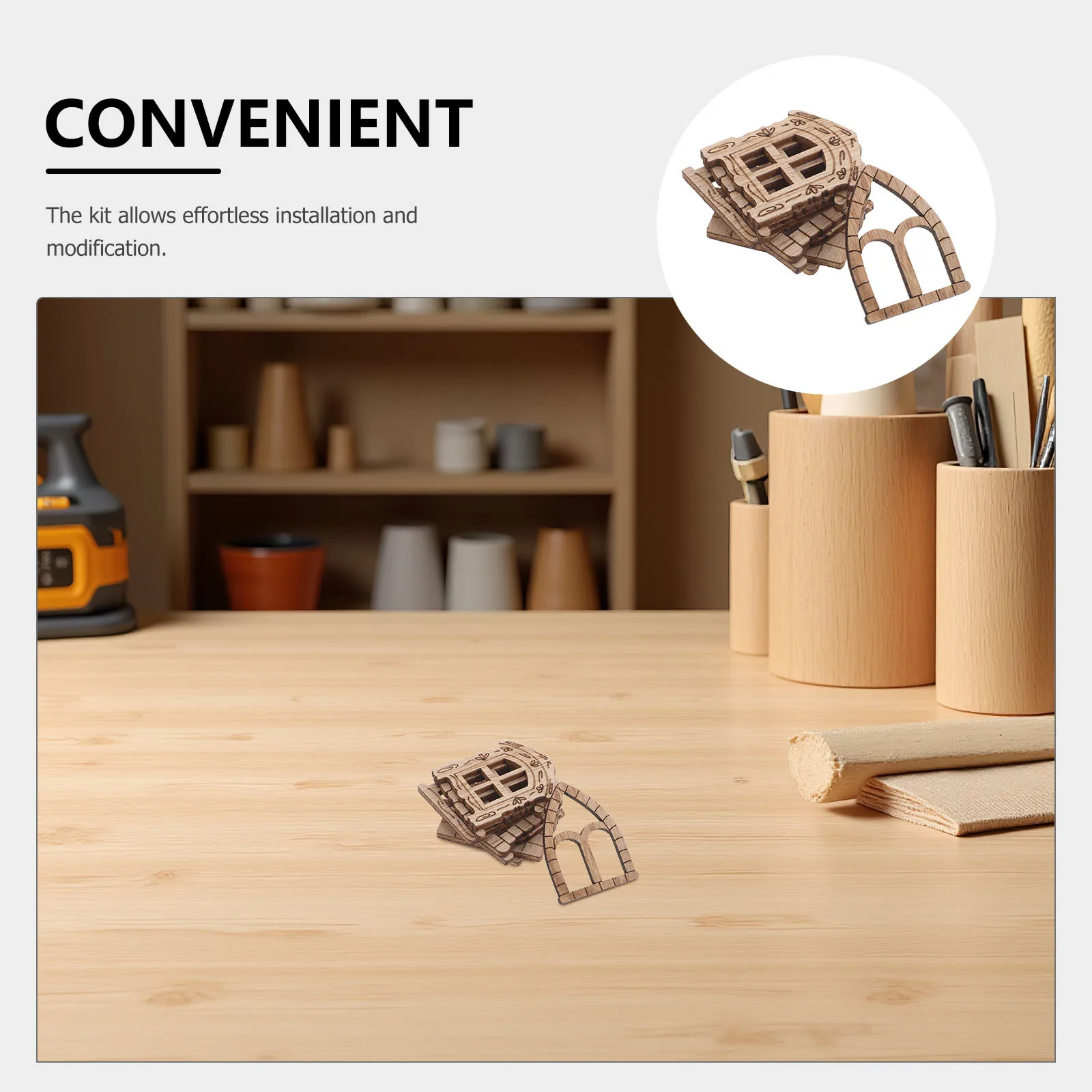 ชุดงานฝีมือ DIY บ้านนางฟ้าจิ๋ว 100 ชิ้น ประตูหน้าต่างไม้เปล่าไม่ทาสี สำหรับตกแต่งสวนและงานประดิษฐ์